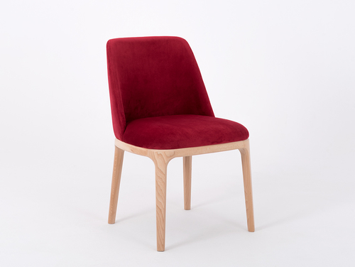 Check Upholstered bucket chair LULU cranberry