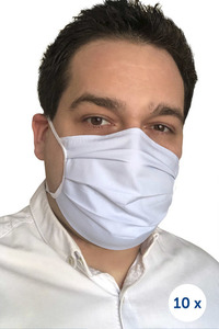 Protective cotton mask on straps 10 pieces blue small 0