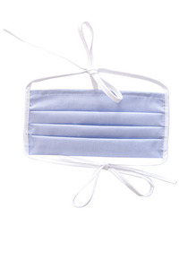 Reusable cotton mask on blue straps small 3