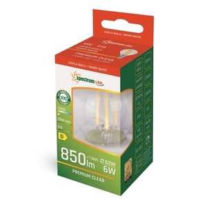 LED mini globe bulb E14 6 W 850 lm 2700 K clear, COG filament small 1