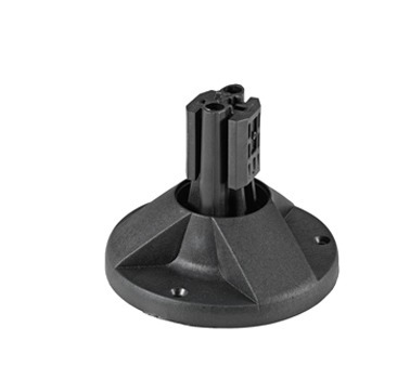 Mounting base with clip black for mounting post 125,140,160 mm