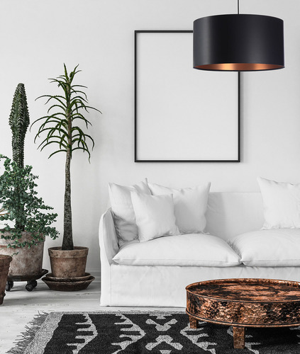 Check Black copper pendant lamp LEXIE E27 60W latex, satin