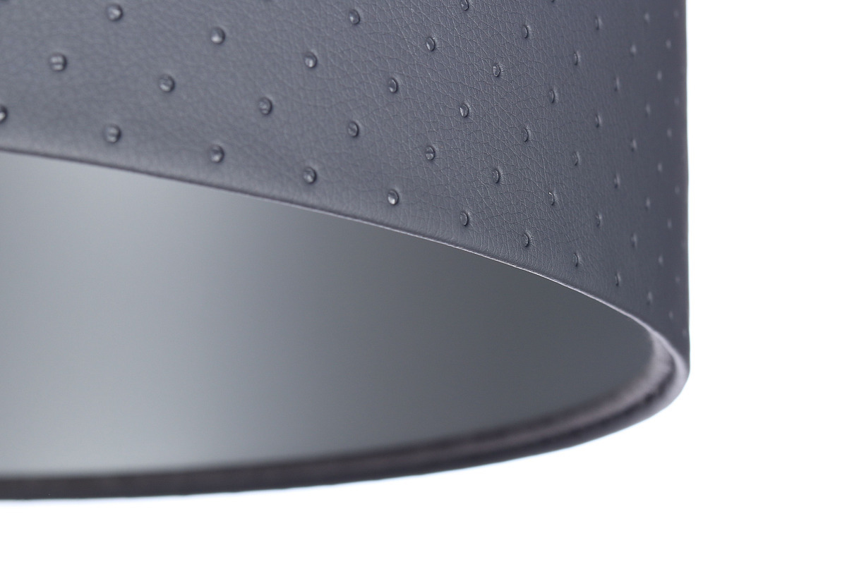 View Pendant lamp Leather E27 60W cylinder graphite silver Pendant lamp Leather E27 60W cylinder graphite silver
