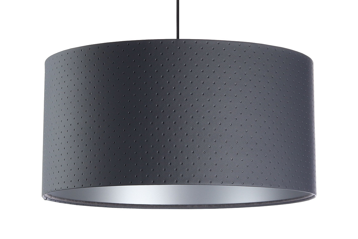 View Pendant lamp Leather E27 60W cylinder graphite silver Pendant lamp Leather E27 60W cylinder graphite silver