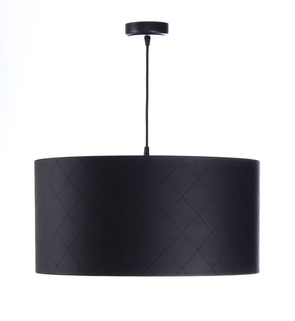 Preview Leather quilted lamp E27 60W roller black silver Leather quilted lamp E27 60W roller black silver
