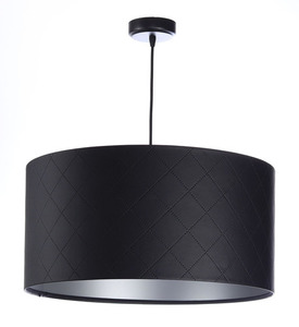 Leather quilted lamp E27 60W roller black silver 0 Leather quilted lamp E27 60W roller black silver small 0