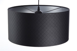Lamp roller Leather quilted in diamonds E27 60W black silver small 3