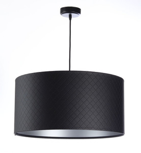 Lamp roller Leather quilted in diamonds E27 60W black silver small 0