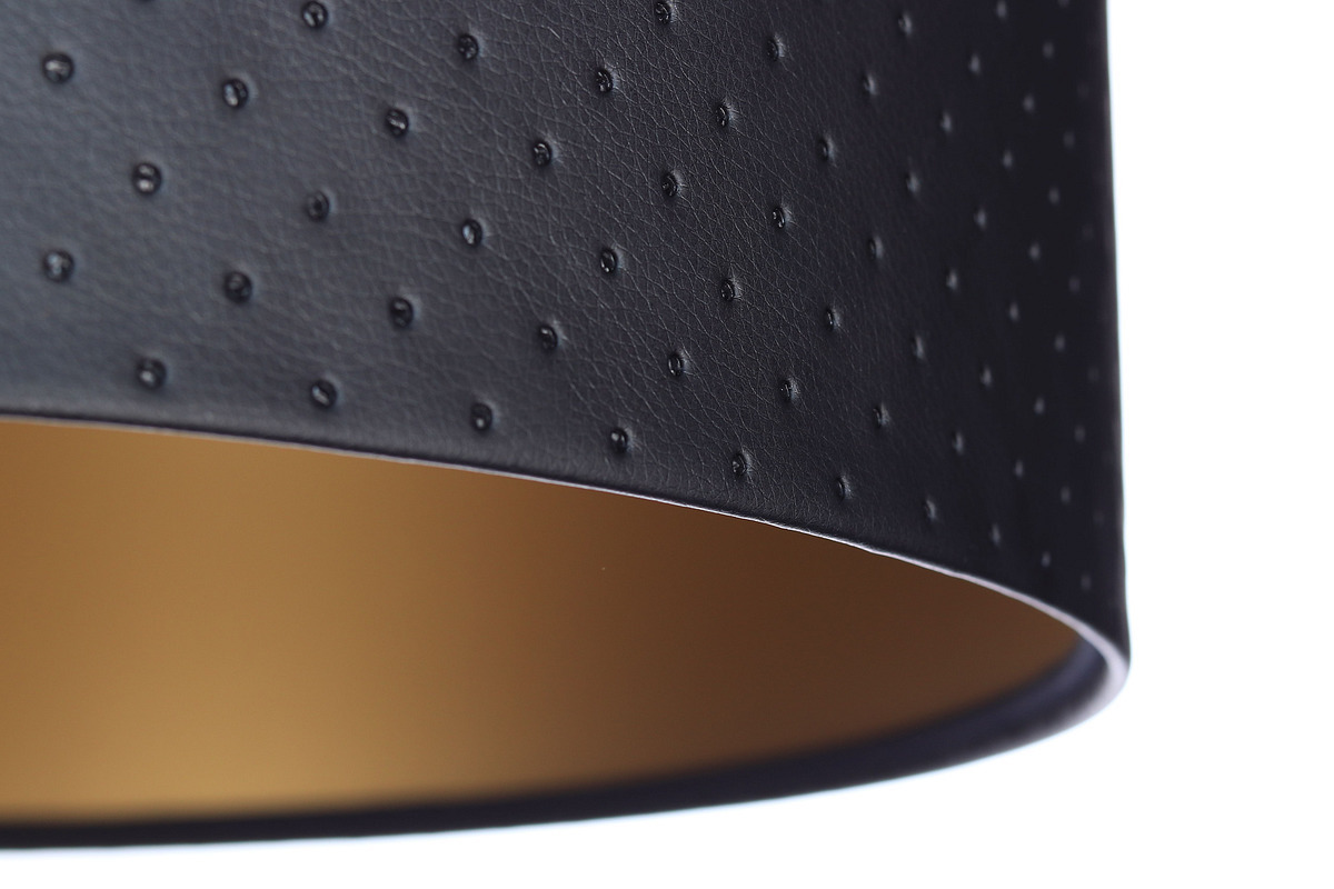 View Hanging lamp above the table Leather E27 60W quilted black gold Hanging lamp above the table Leather E27 60W quilted black gold
