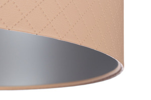 Pendant lamp for bedroom Leather E27 60W quilted salmon silver small 1