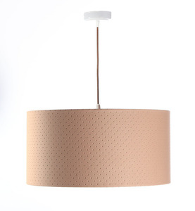 Pendant lamp with shade Leather E27 60W quilted, salmon, copper 2 Pendant lamp with shade Leather E27 60W quilted, salmon, copper small 2
