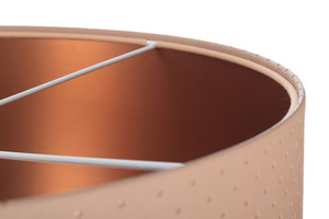 Pendant lamp with shade Leather E27 60W quilted, salmon, copper 4 Pendant lamp with shade Leather E27 60W quilted, salmon, copper small 4