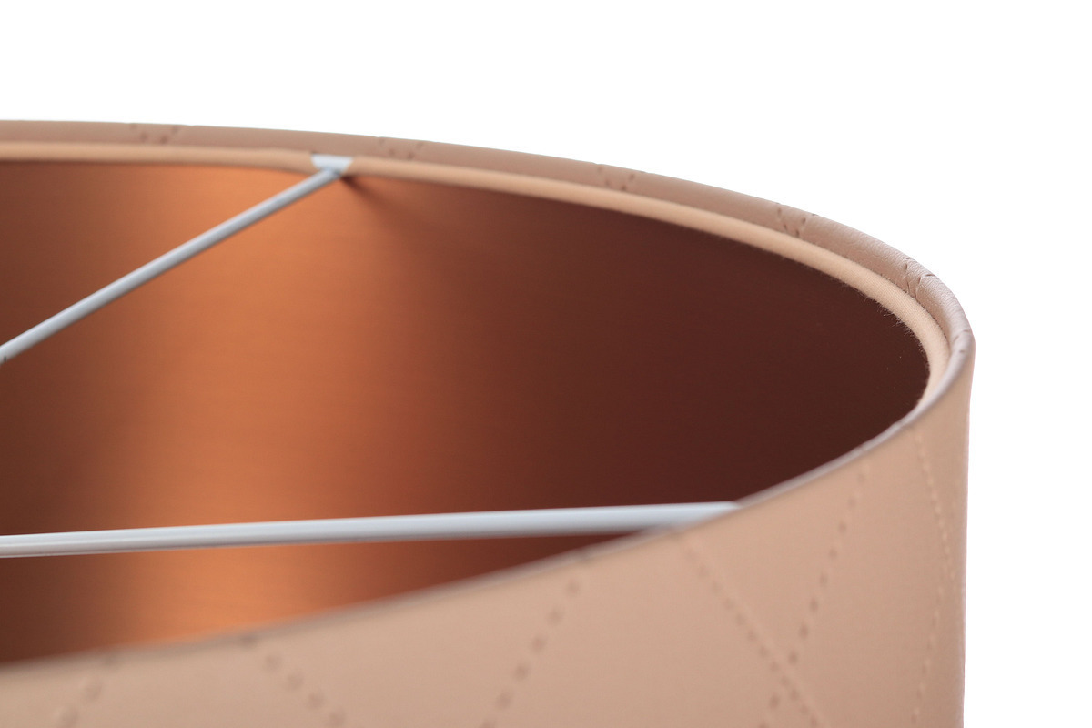 Show Pendant lamp for dining room Leather E27 60W quilted, salmon, copper Pendant lamp for dining room Leather E27 60W quilted, salmon, copper