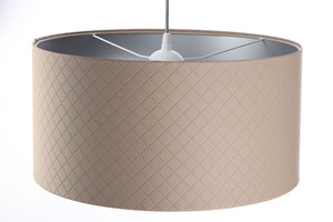 Beige Leather Lamp E27 60W diamond quilting, silver 3 Beige Leather Lamp E27 60W diamond quilting, silver small 3