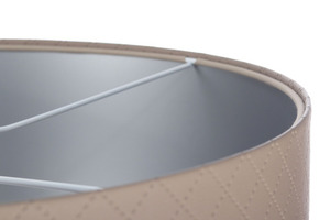 Beige Leather Lamp E27 60W diamond quilting, silver 4 Beige Leather Lamp E27 60W diamond quilting, silver small 4
