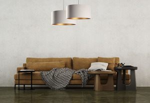 Hanging lamp above Leather E27 60W table, beige, gold 5 Hanging lamp above Leather E27 60W table, beige, gold small 5