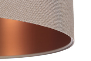 Modern leather pendant lamp E27 60W upholstered, beige, copper small 1