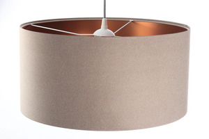 Modern leather pendant lamp E27 60W upholstered, beige, copper small 3