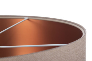 Modern leather pendant lamp E27 60W upholstered, beige, copper small 4