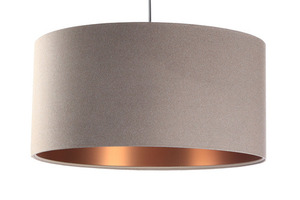 Modern leather pendant lamp E27 60W upholstered, beige, copper small 6
