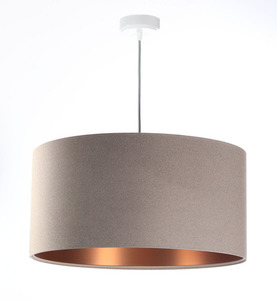 Modern leather pendant lamp E27 60W upholstered, beige, copper small 0