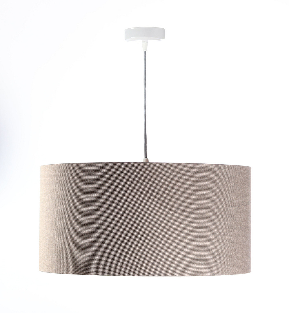 Preview Hanging lamp Leather E27 60W upholstered material, beige, silver Hanging lamp Leather E27 60W upholstered material, beige, silver