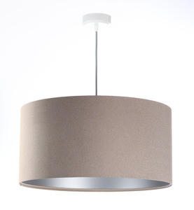 Hanging lamp Leather E27 60W upholstered material, beige, silver 0 Hanging lamp Leather E27 60W upholstered material, beige, silver small 0