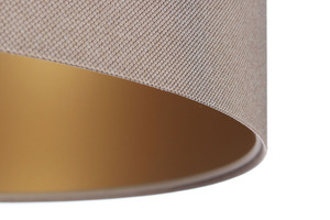 Pendant lamp for dining room Leather E27 60W upholstered, beige, gold small 1