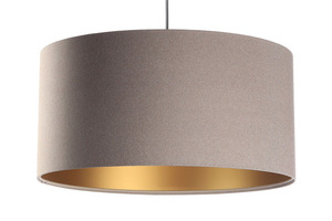 Pendant lamp for dining room Leather E27 60W upholstered, beige, gold small 6