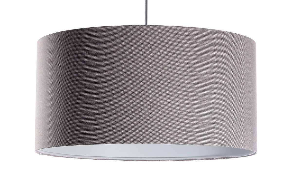 View Upholstered leather lamp, gray E27 60W Upholstered leather lamp, gray E27 60W
