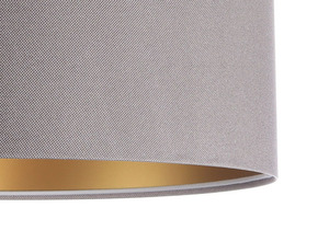 Pendant lamp with shade Leather gray, gold E27 60W 1 Pendant lamp with shade Leather gray, gold E27 60W small 1