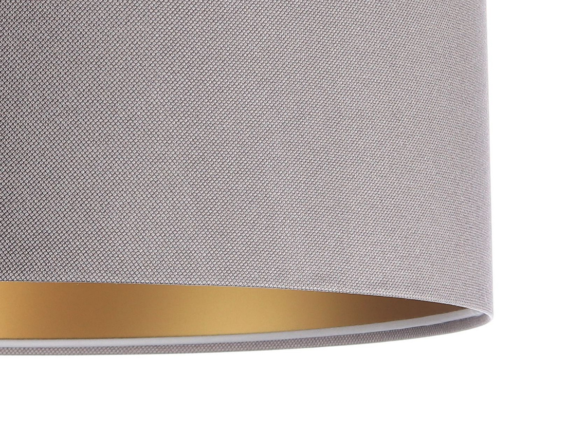 View Pendant lamp with shade Leather gray, gold E27 60W Pendant lamp with shade Leather gray, gold E27 60W