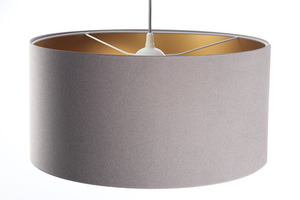 Pendant lamp with shade Leather gray, gold E27 60W 3 Pendant lamp with shade Leather gray, gold E27 60W small 3