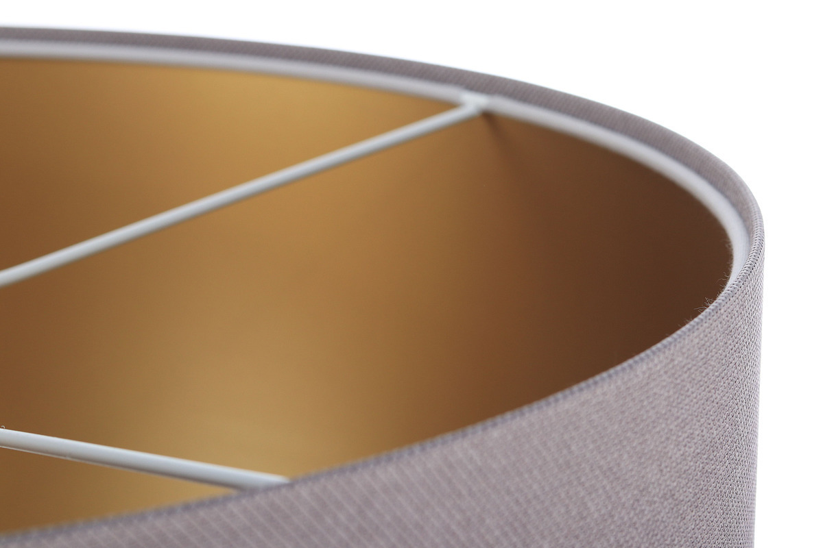Show Pendant lamp with shade Leather gray, gold E27 60W Pendant lamp with shade Leather gray, gold E27 60W