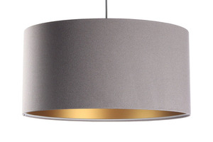 Pendant lamp with shade Leather gray, gold E27 60W 6 Pendant lamp with shade Leather gray, gold E27 60W small 6