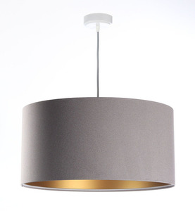 Pendant lamp with shade Leather gray, gold E27 60W 0 Pendant lamp with shade Leather gray, gold E27 60W small 0