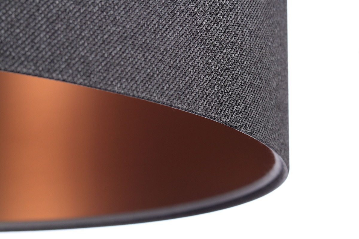 View Round leather chandelier dark gray, copper E27 60W Round leather chandelier dark gray, copper E27 60W