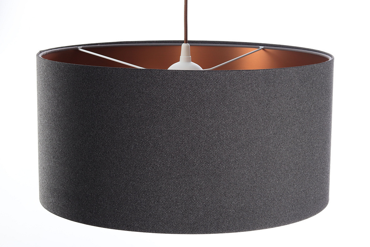 Display Round leather chandelier dark gray, copper E27 60W Round leather chandelier dark gray, copper E27 60W