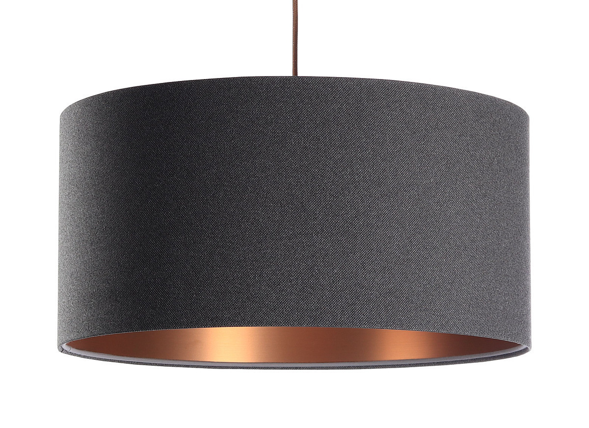 View Round leather chandelier dark gray, copper E27 60W Round leather chandelier dark gray, copper E27 60W