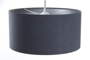 Hanging ceiling lamp for the living room Leather navy blue / silver E27 60W small 3