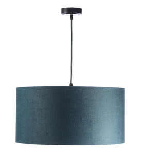 Leather - blue hanging lamp, velvet fabric, gold E27 60W small 2