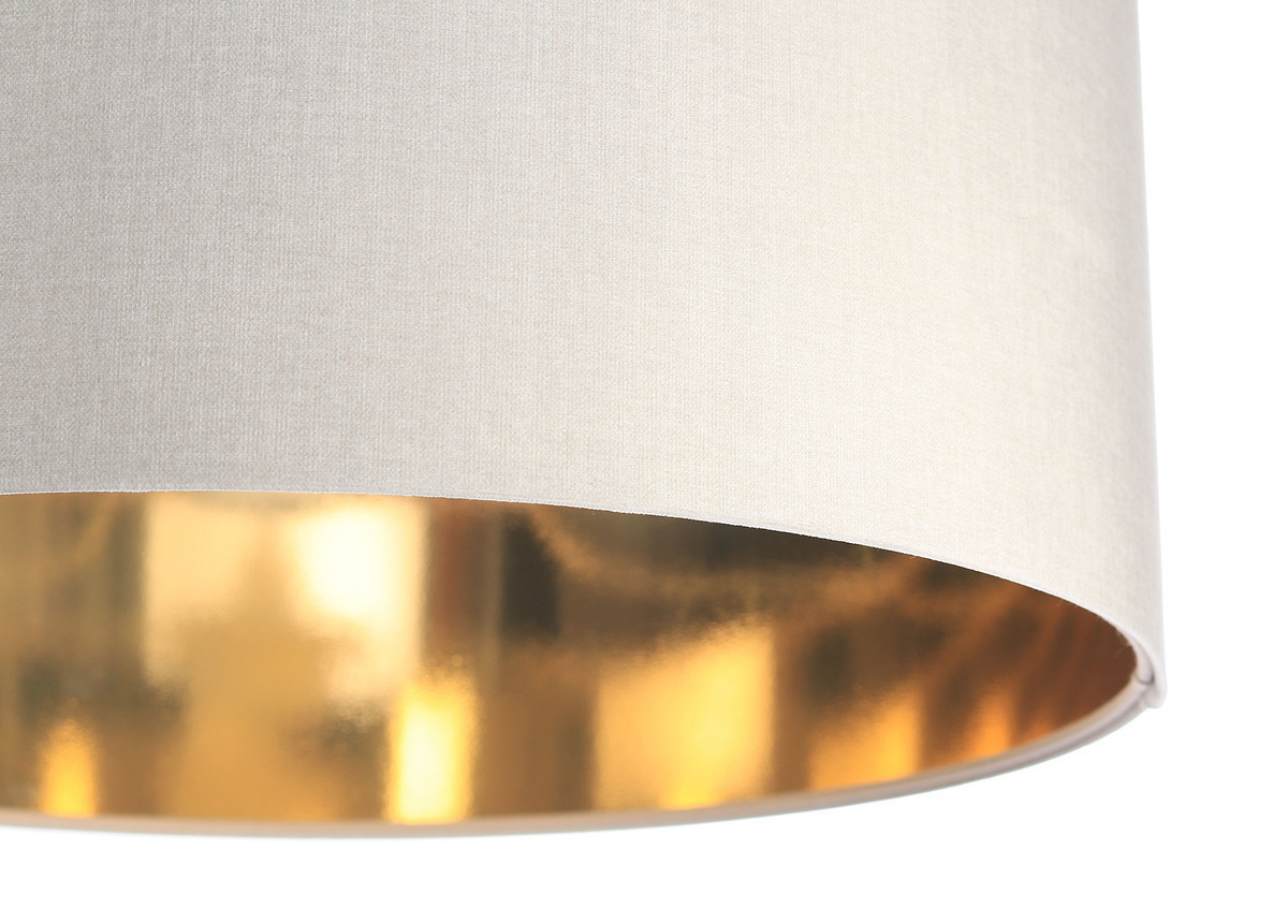 View Leather - hanging lamp above the table, velvet fabric, cream / gold E27 60W Leather - hanging lamp above the table, velvet fabric, cream / gold E27 60W