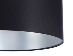 Black leather hanging lamp 60W E27 silver, roller, satin small 1