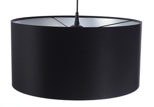Black leather hanging lamp 60W E27 silver, roller, satin small 3