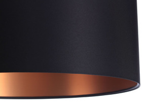 Black Leather 60W E27 hanging lamp copper, satin small 1