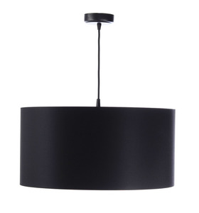 Black Leather 60W E27 hanging lamp copper, satin small 2