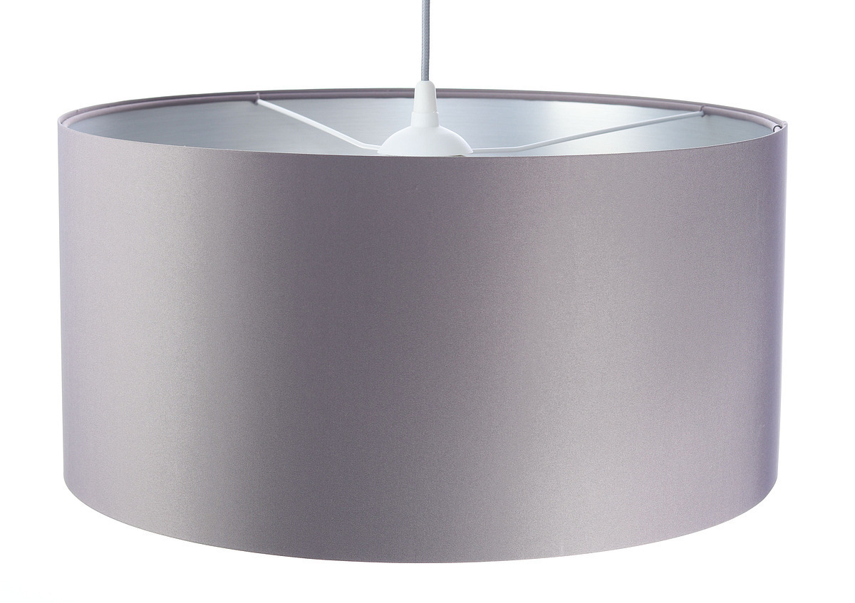 Display Gray hanging lamp Leather 60W E27 satin, silver Gray hanging lamp Leather 60W E27 satin, silver