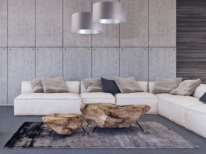 Gray hanging lamp Leather 60W E27 satin, silver 6 Gray hanging lamp Leather 60W E27 satin, silver small 6