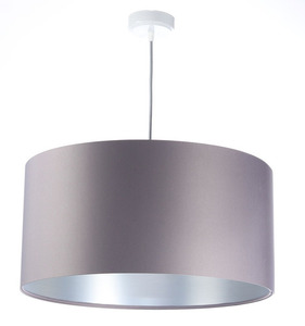 Gray hanging lamp Leather 60W E27 satin, silver 0 Gray hanging lamp Leather 60W E27 satin, silver small 0