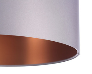 Copper chandelier, gray Leather 60W E27 satin lampshade, roller 1 Copper chandelier, gray Leather 60W E27 satin lampshade, roller small 1